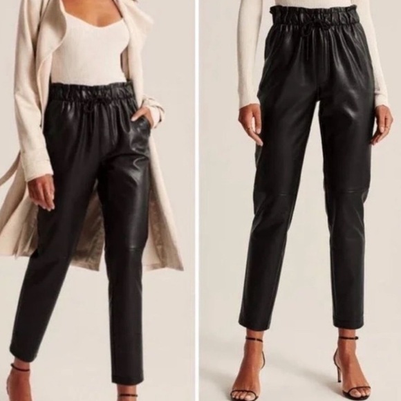 Abercrombie & Fitch Pants - Abercrombie & Fitch Vegan Faux Leather Pants Drawstring Size S